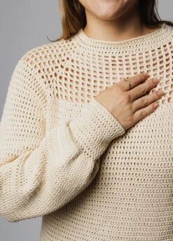 Cappuccino Sweater -We Are Knitters Sales crochet kit pima cotton capuccino sweater en 02