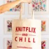Tote Bag: Knitflix & Chill 2 Tote Bag: Knitflix & Chill -We Are Knitters Sales knitting accessories tote bag knitflix en 01