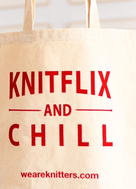 Tote Bag: Knitflix & Chill 4 Tote Bag: Knitflix & Chill - Image 2