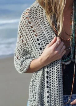 Sunset Beach Wrap X @twoofwands -We Are Knitters Sales knitting kit cotton scarves sunset beach wrap EN 04