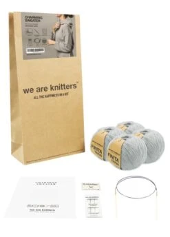 Charming Sweater -We Are Knitters Sales knitting kit finita yarn wool merino hoodie charming sweater en 03