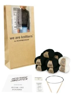 Heritage Sweater By Knits From Oslo -We Are Knitters Sales knitting kit merifine merino herritage sweater black en 03