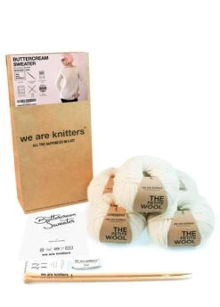 Buttercream Sweater X @morganemathieu -We Are Knitters Sales knitting kit petite wool buttercream sweater EN 03