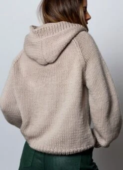 Mango Hoodie -We Are Knitters Sales knitting kit petite wool sweater mango hoodie pearl en 04