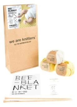 Bee Blanket -We Are Knitters Sales knitting kit pima cotton baby bee blanket EN 03