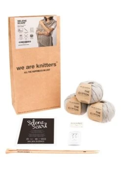 Selene Scarf -We Are Knitters Sales knitting kit pima cotton selene scarf en 03 5