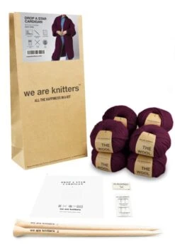 Drop A Star Cardigan -We Are Knitters Sales knitting kit wool drop cardigan en 03