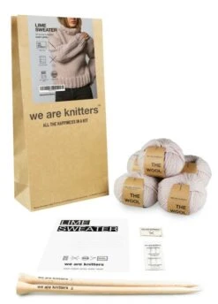 Lime Sweater -We Are Knitters Sales knitting kit wool lime sweater pearl en 03