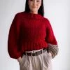 Rory Jumper By Ash & Her Knits -We Are Knitters Sales knitting kit wool rory jumper lipstick red. en 01