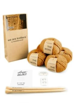 Sleepy Blanket -We Are Knitters Sales ocre knitting kit wool sleepy blanket en 03 1